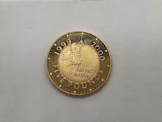 A Queen Elizabeth II 2000 Millennium Crown Proof 5 Pound Coin Edition Limit 2500 22ct 39.9g