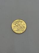 A 1/2 Sovereign Coin King George V 1925 22ct Gold 4g