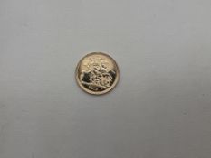 A 1/2 Sovereign Coin Queen Elizabeth II 2019 22ct Gold 4g