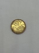 A1/2 Sovereign Coin King Edward VII 1908 22ct Gold 4g