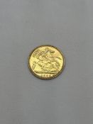 A 1/2 Sovereign Coin Queen Victoria 1899 22ct Gold 4g