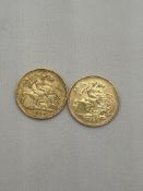 Two 1/2 Sovereign Coin Queen Victoria 1894 22ct Gold 4g