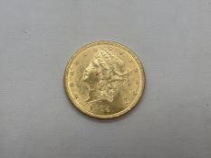 A United States Of America Twenty Dollar Double Eagle Coronet Head Coin 1894 0.900 Fine Gold 21.6ct