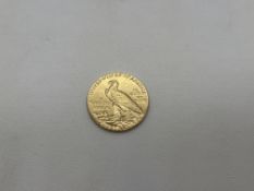 A United States Of America Five Dollar Indian Head Coin 0.900 Fine Gold 21.6ct 8.35g