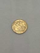 A 1/2 Sovereign Coin King George V 1913 22ct Gold 4g