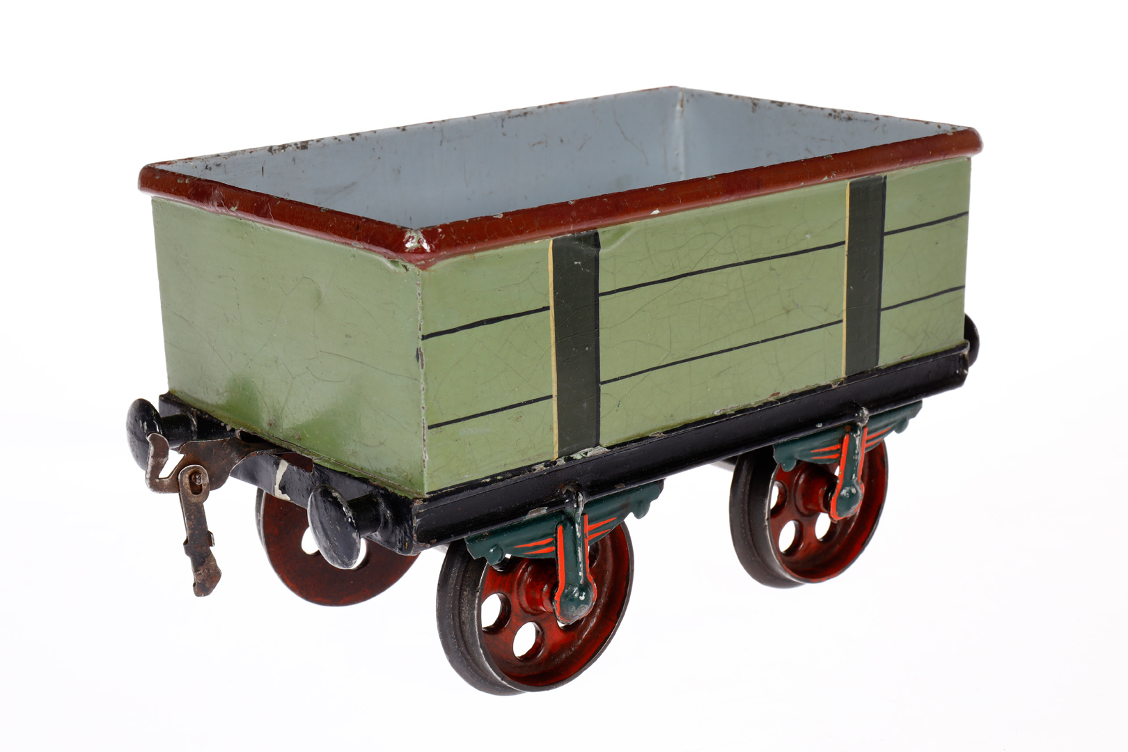 Märklin offener Güterwagen 1816, Spur 3, Spurweite 75, uralt, HL, Radsätze ergänzt, Kupplungen - Bild 3 aus 4