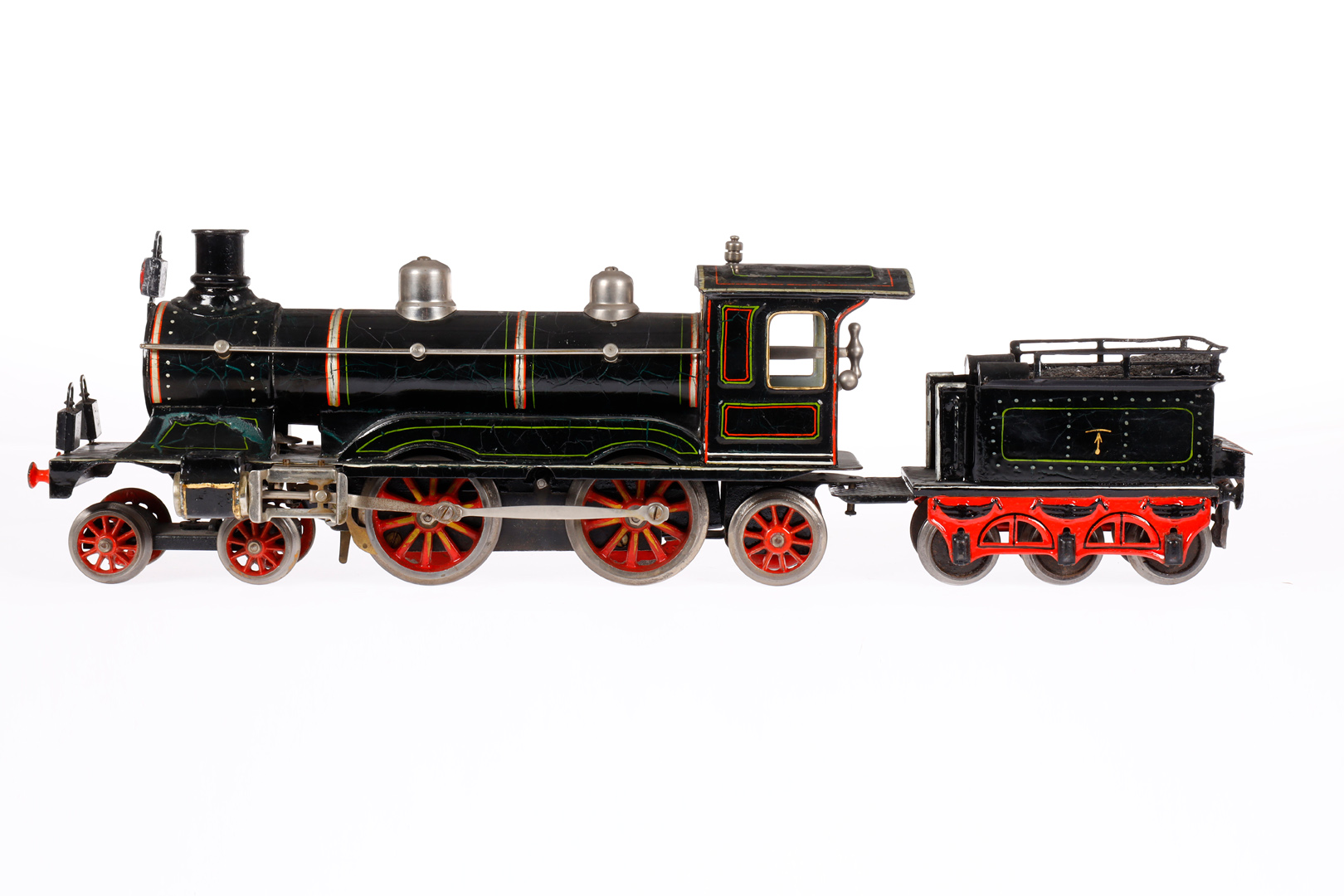 Märklin 2-B-1 Dampflok CE 1021, Spur 1, uralt, Uhrwerk intakt, schwarz, mit Tender, 3 imit. - Image 2 of 5