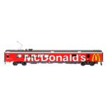 Hermann Restaurantwagen ”Mc Donalds”, Spur 0, rot, mit Inneneinrichtung und Fremdbeleuchtung,