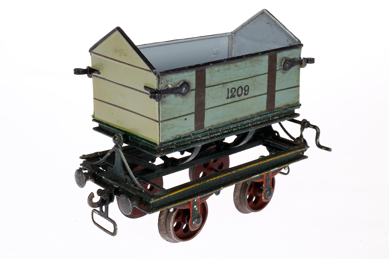 Märklin Kipp-Kastenwagen 1830, Spur 2, Spurweite 54, uralt, HL, mit Bügelkupplungen und - Image 2 of 4