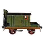 Märklin Hilfswagen 1827, Spur 2, Spurweite 54, uralt, HL, mit Inneneinrichtung, 2 ST, 1 LT, BRHh mit