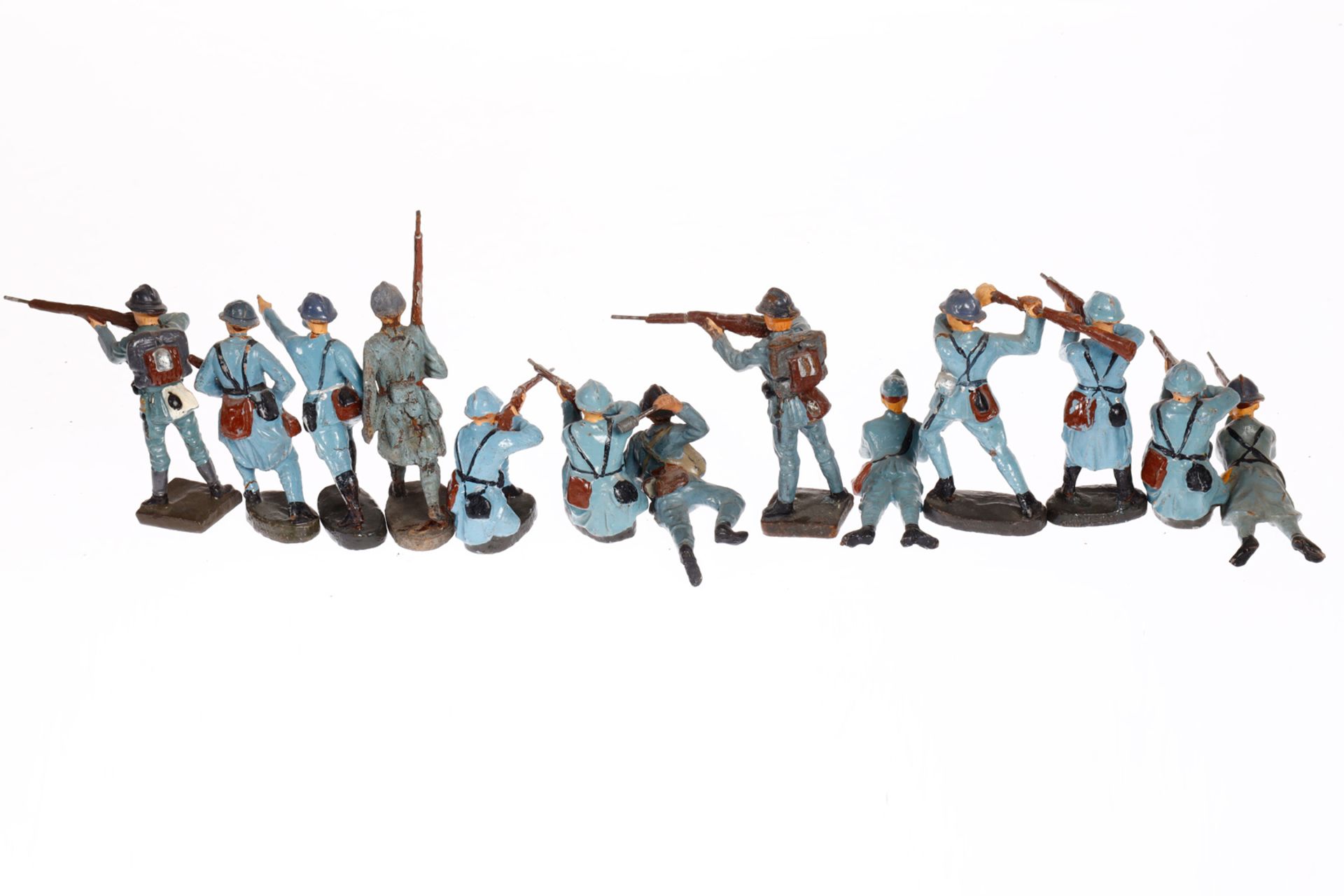 13 Elastolin/Lineol Soldaten, Masse, HL, in blauer Uniform, LS, Z 3 - Bild 2 aus 3