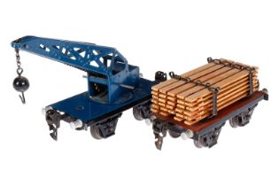 2 Märklin Güterwagen, Spur 0, HL, LS und gealterter Lack, L 13, Z 3