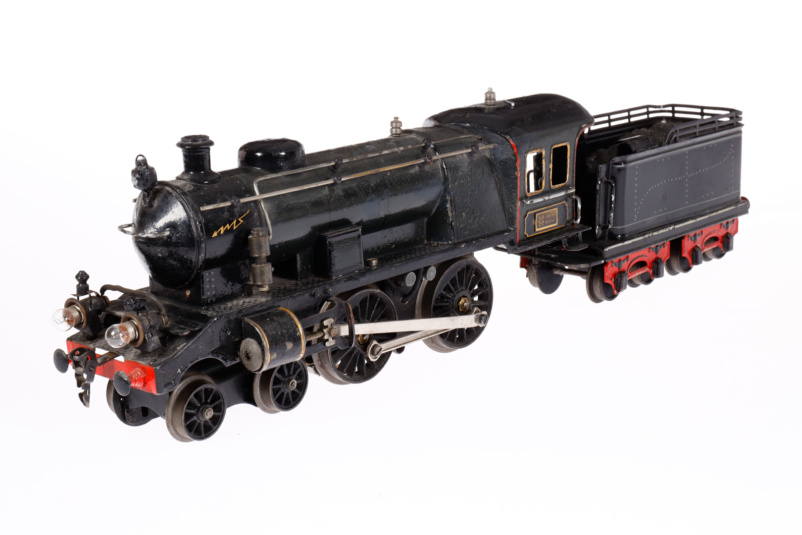 Märklin 2-B Dampflok EE 64/3021, Spur 1, Starkstrom, grau/schwarz, mit Tender, 1 imit. und 2 el. - Bild 2 aus 4