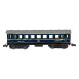 Märklin int. Schlafwagen 343 J, Spur H0, Blech, blau, mit Klauenkupplungen, LS und gealterter