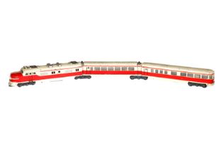 Märklin Schnelltriebwagen ST 800, Spur H0, Guss, creme/rot, 3-teilig, LS und Alterungsspuren, Z 3