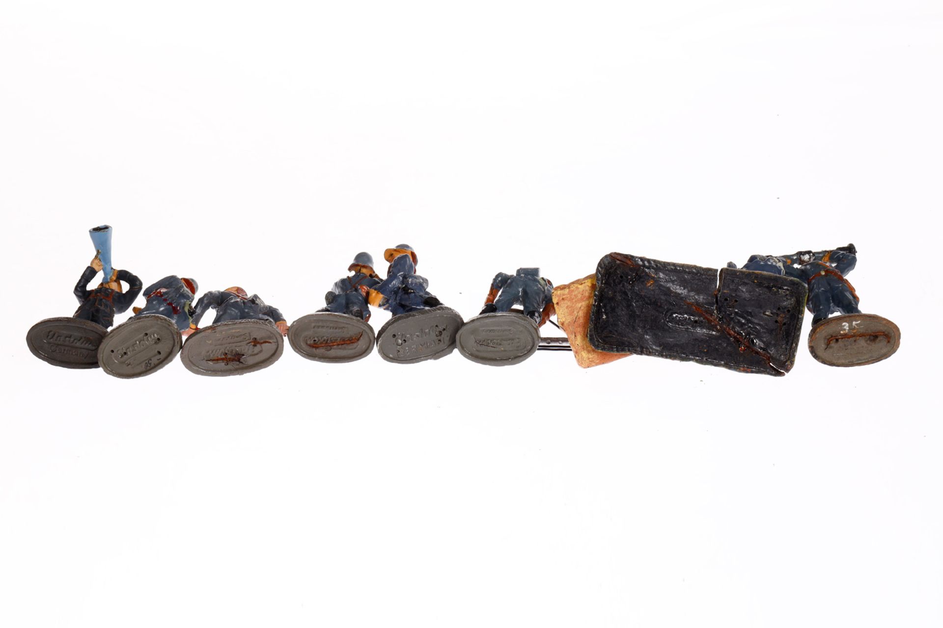 8 Elastolin/Lineol Soldaten, Masse, HL, in blauer Uniform, LS, Z 3 - Bild 3 aus 3