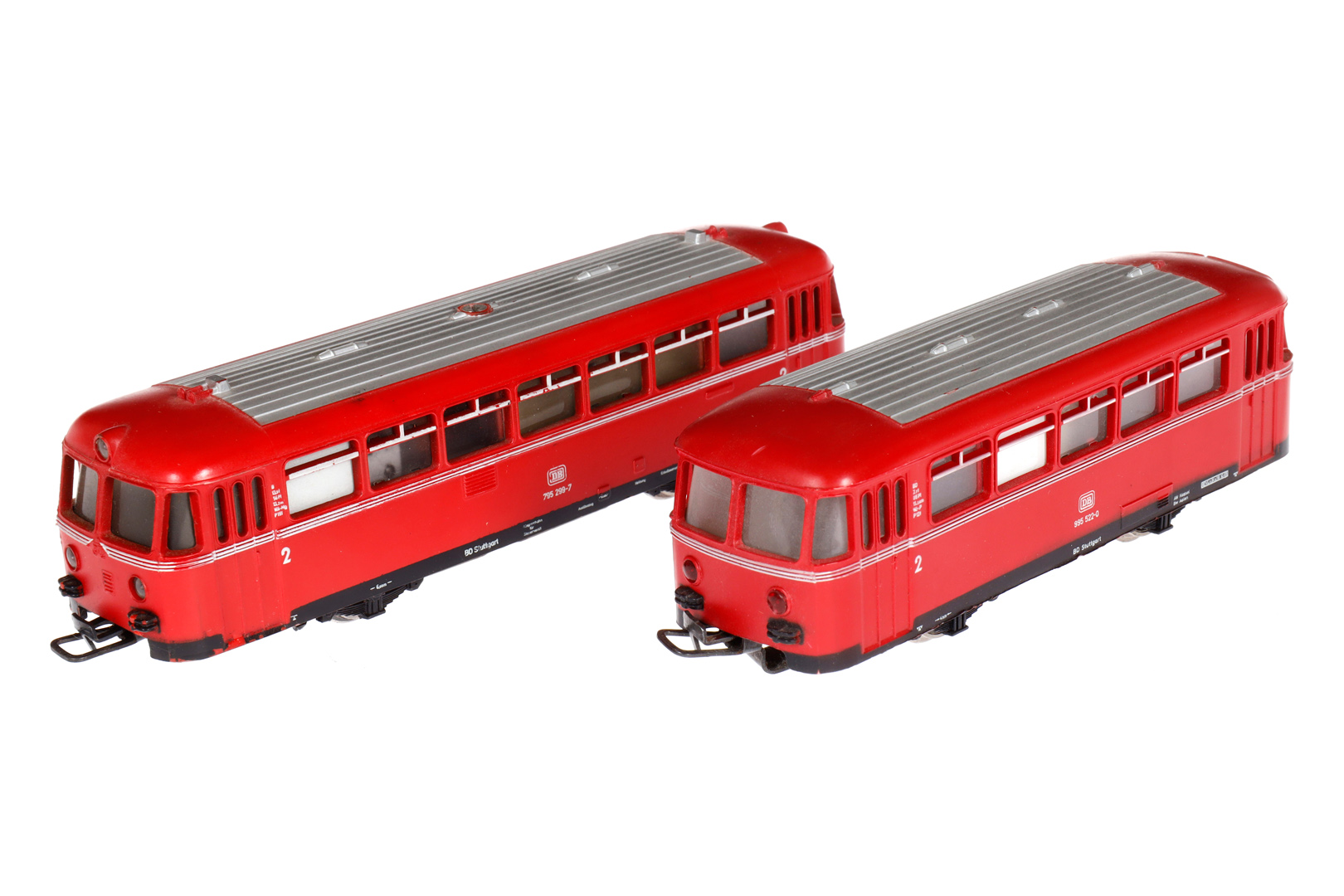 Märklin Schienenbus mit Anhänger, Spur H0, rot, Alterungsspuren, Z 2-3