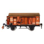 Märklin ged. Güterwagen 1791 B, Spur 0, CL, mit Schlussbeleuchtung, BRH, 2 STH und Gussrädern, LS