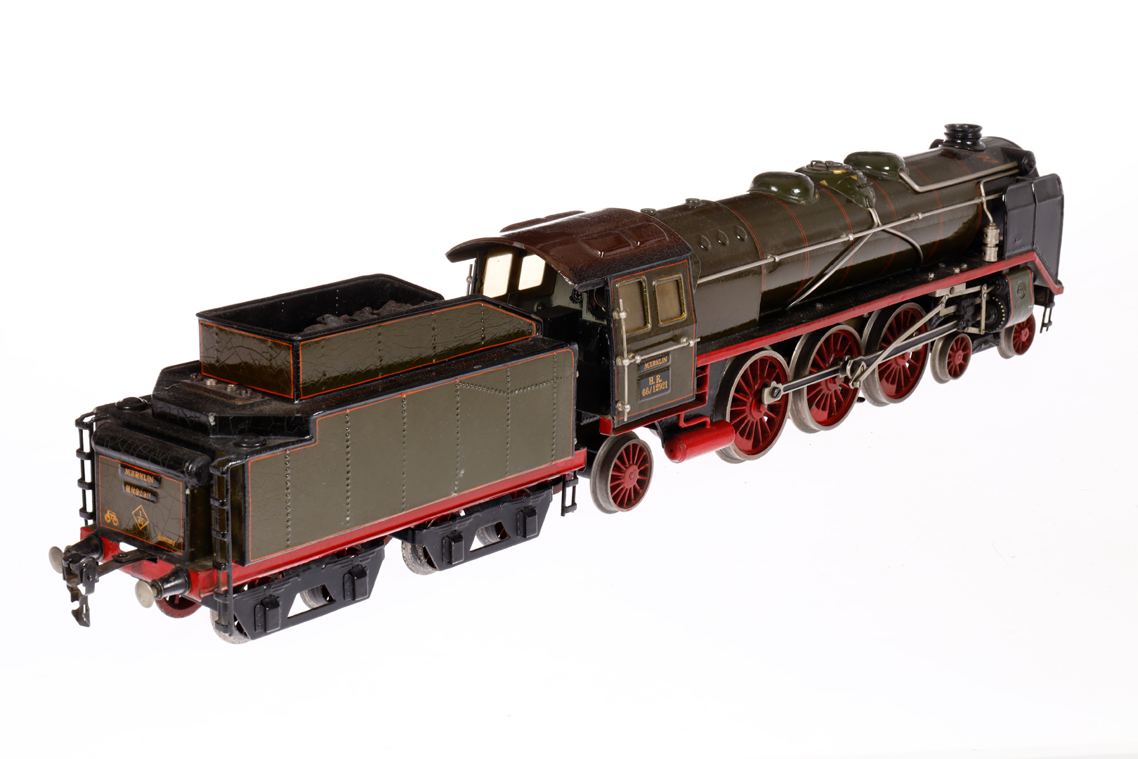 Märklin 2-C-1 Dampflok HR 66/12921, Spur 1, elektr., olivgrün/schwarz, mit Tender, - Image 3 of 5