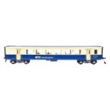 Hermann Personenwagen BLS, Spur 0, creme/blau, mit Inneneinrichtung und Fremdbeleuchtung,