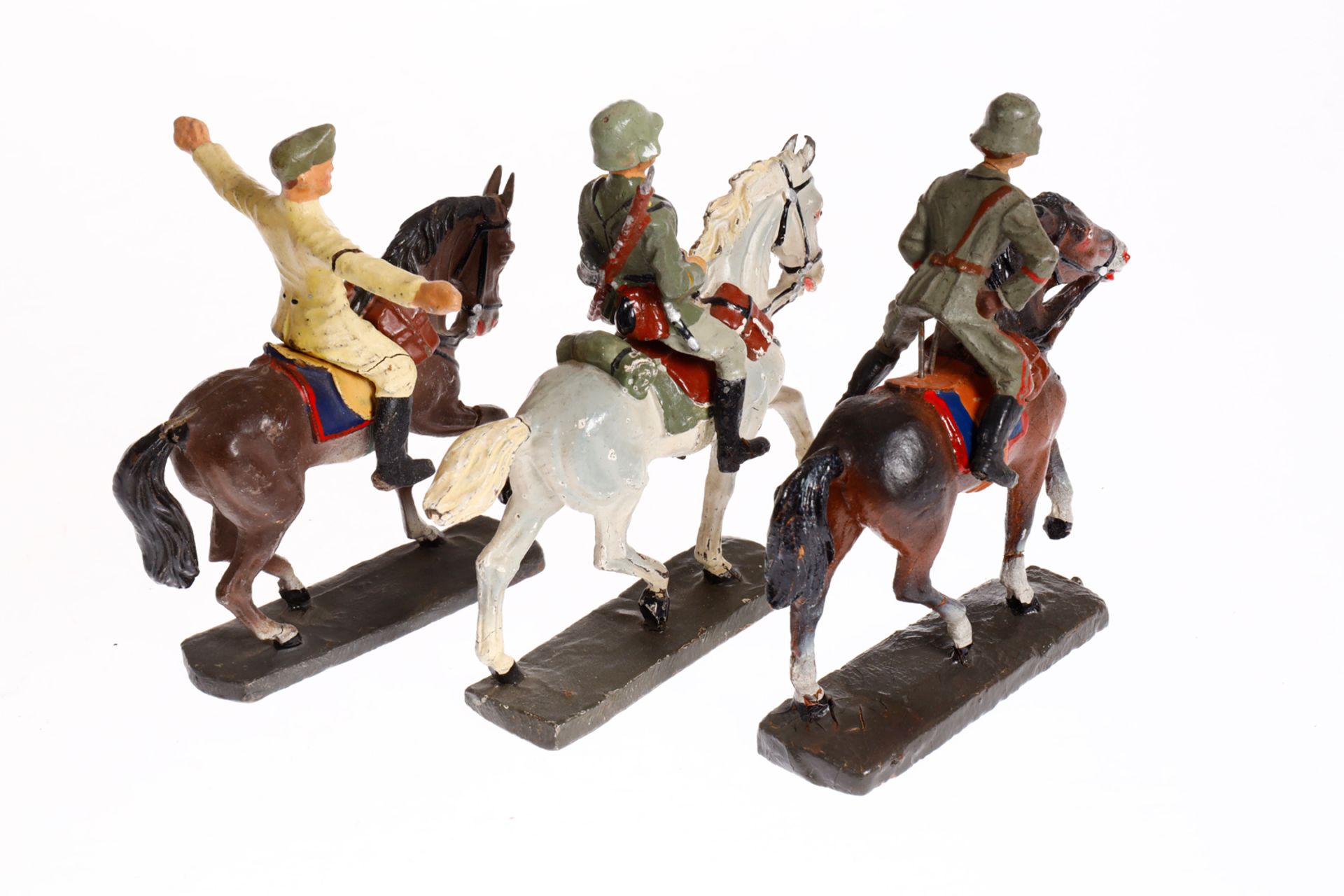 3 Elastolin Soldaten zu Pferd, Masse, HL, 1 nicht passend, LS, Z 3 - Bild 2 aus 3