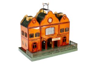 Märklin Bahnhof 2005, uralt, HL, für Kerzenbeleuchtung, mit Mitteldurchgang, 2 AT, Schildern,