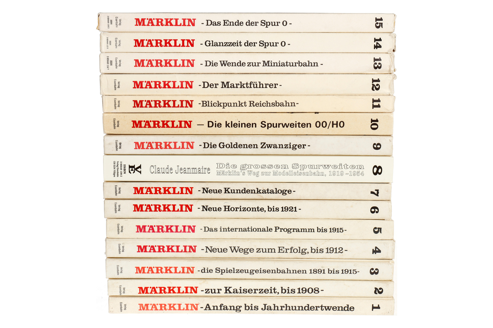 15 Märklin-Bücher ”Technisches...”, Band 1-15, 5 im Schuber, Alterungsspuren