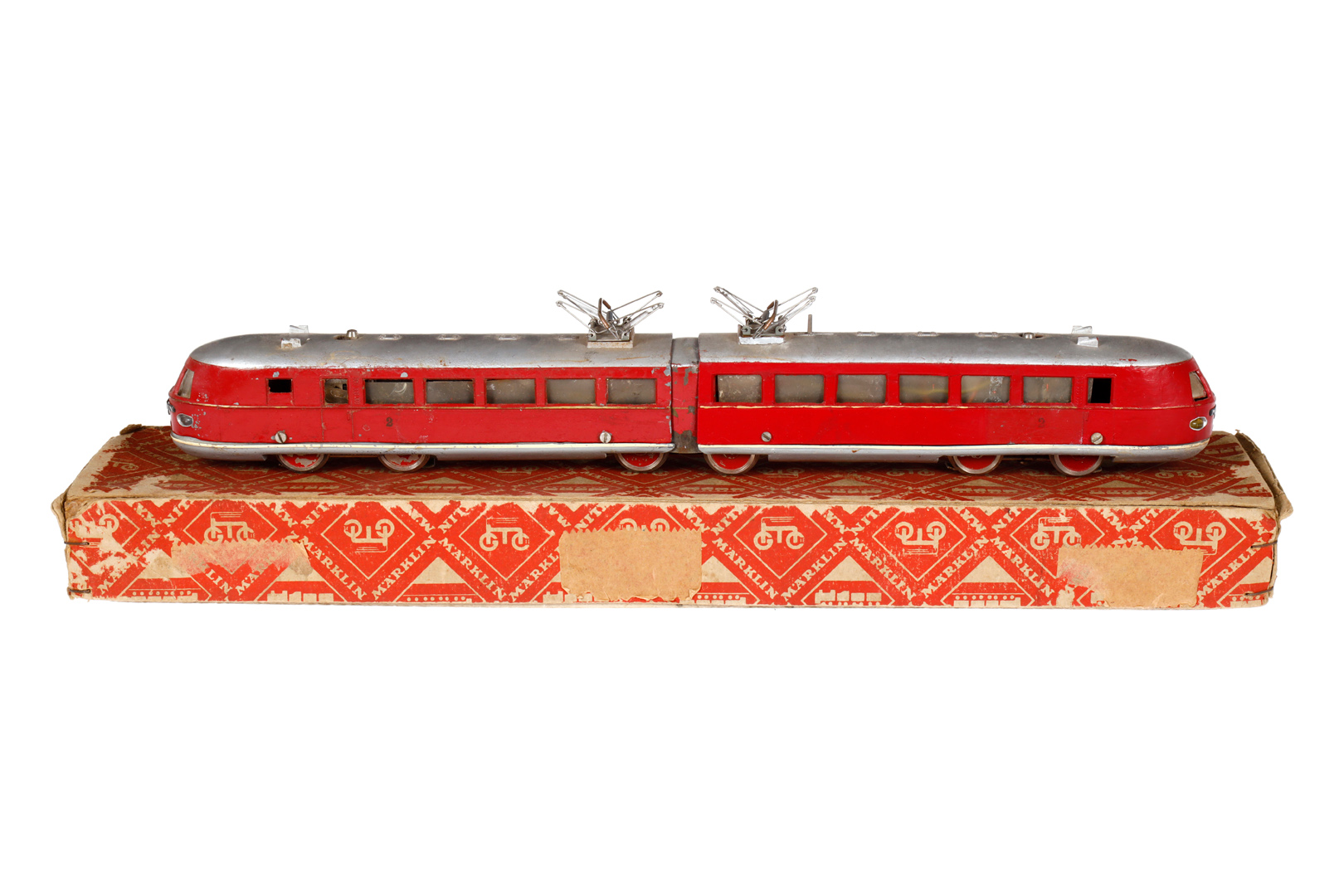 Märklin Schnelltriebwagen TW 800, Spur H0, rot, 2-motorig, tw nachlackiert, LS und gealterter