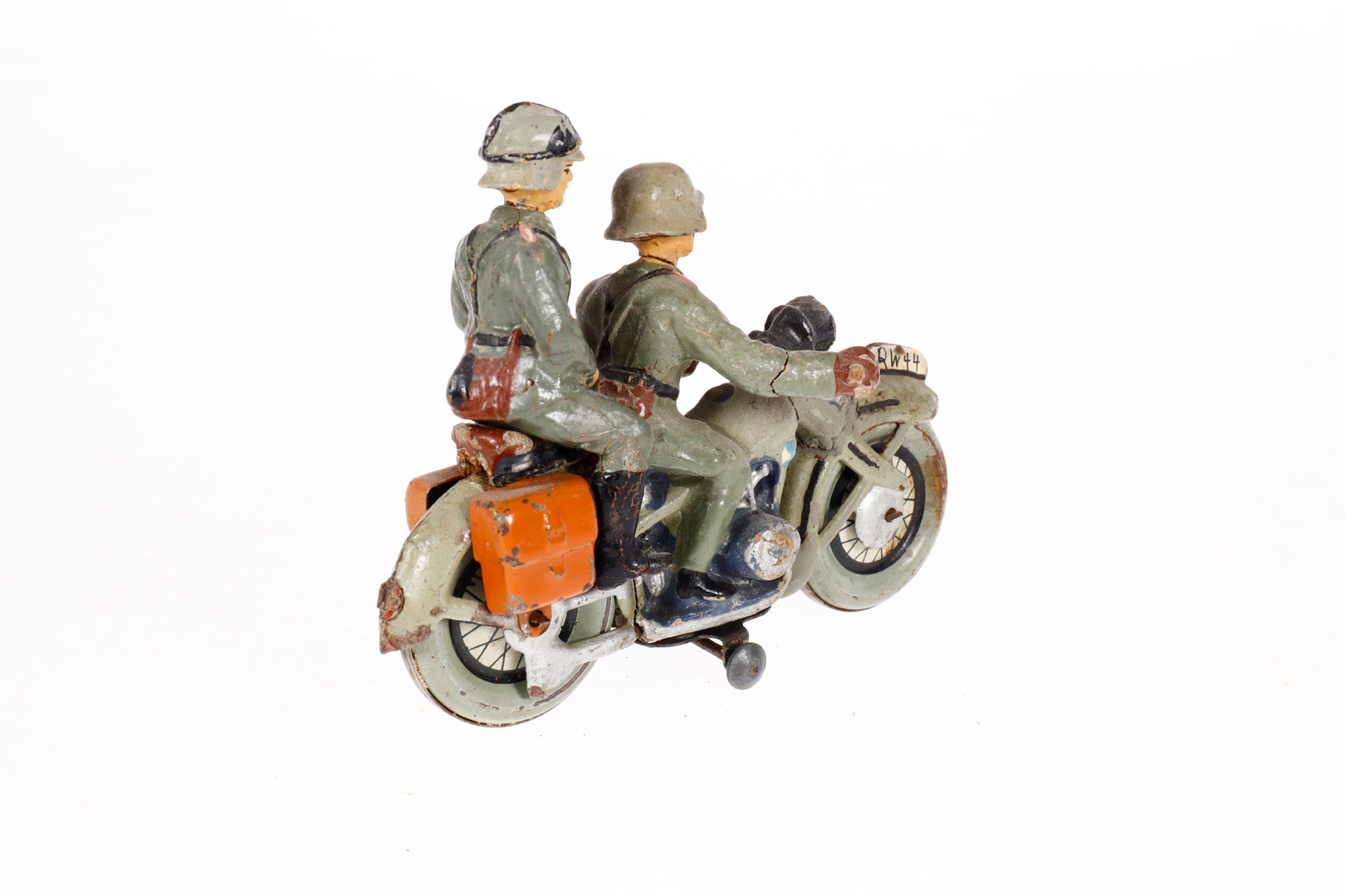 Motorrad mit 2 Soldaten, Masse/Blech, HL, LS, L 10, Z 3 - Image 2 of 2