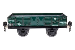 Märklin offener Güterwagen 1761, Spur 0, CL, späte Ausführung, LS und gealterter Lack, L 16,5, Z 2