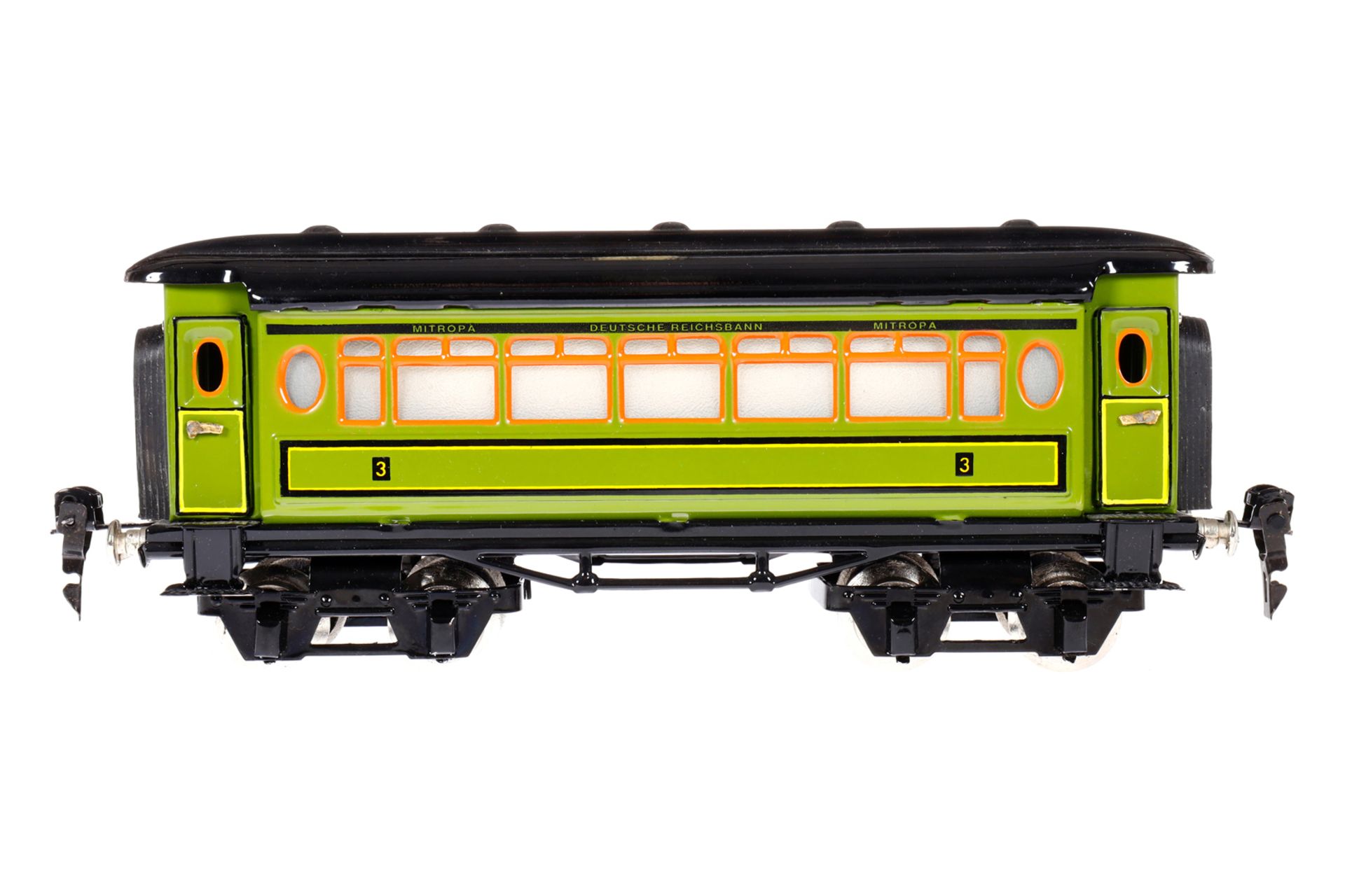 Paya Personenwagen, Spur 0, grün, Alterungsspuren, L 23,5, Z 1-2