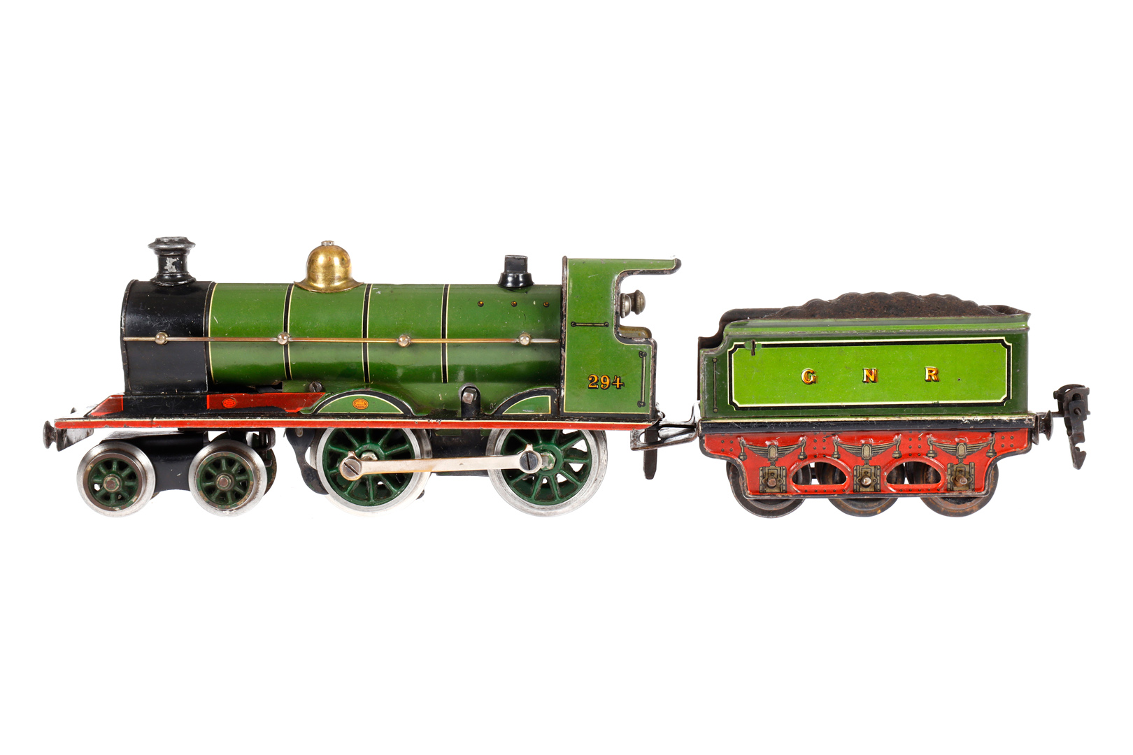 Märklin engl. 2-B Dampflok ”294” E 1030 GNR, Spur 0, Uhrwerk intakt, mit Tender, Bremse und v+r, 1