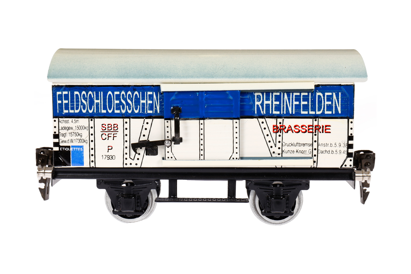 JLG Feldschlösschen Bierwagen 1793, Spur 0, HL, mit 2 STH, Alterungsspuren, L 16,5, im Karton, Z 2