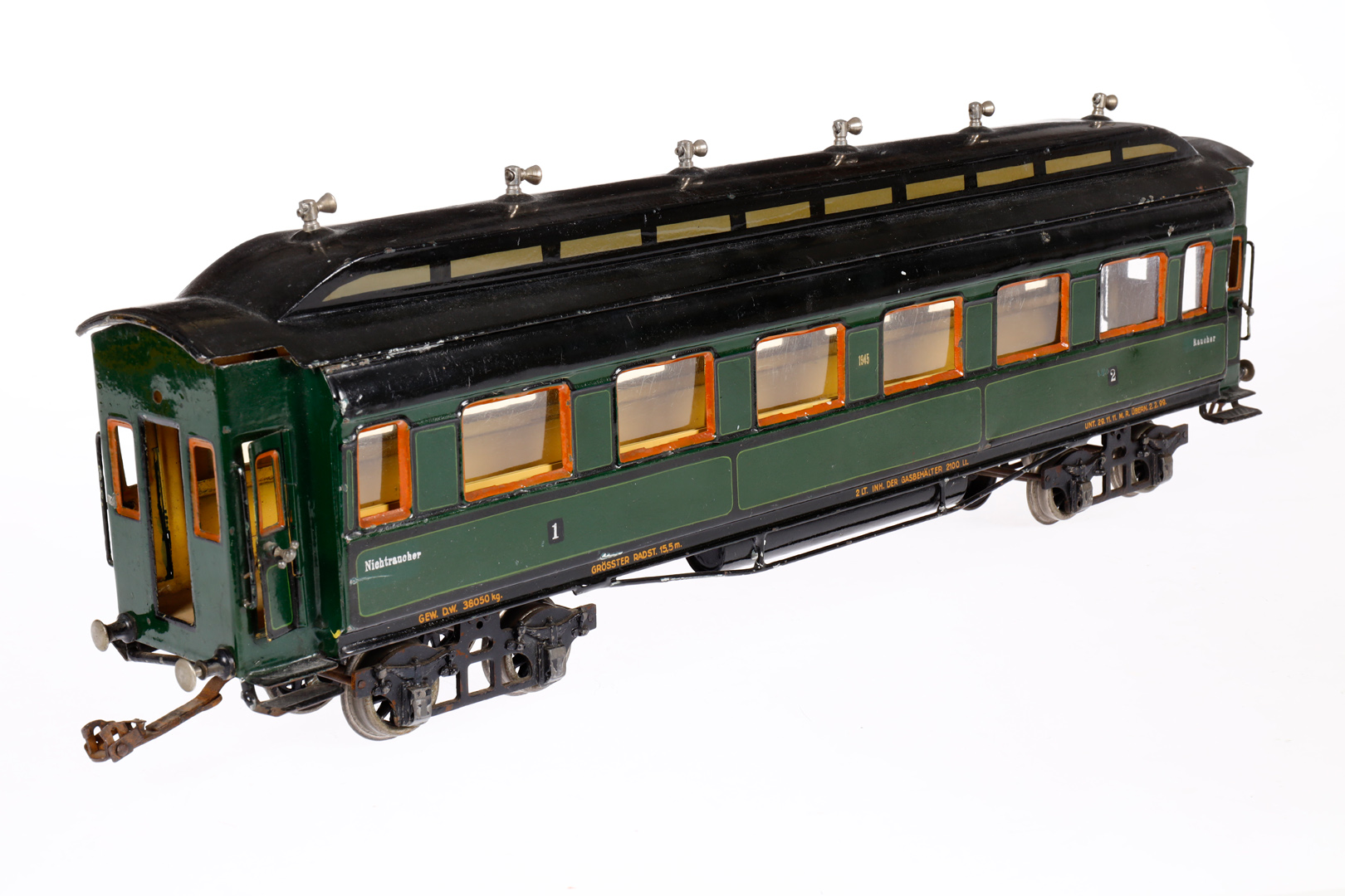 Märklin Personenwagen 1945, Spur 1, HL, mit 4 AT, Gussrädern und Trompetenlüftern, - Bild 3 aus 4