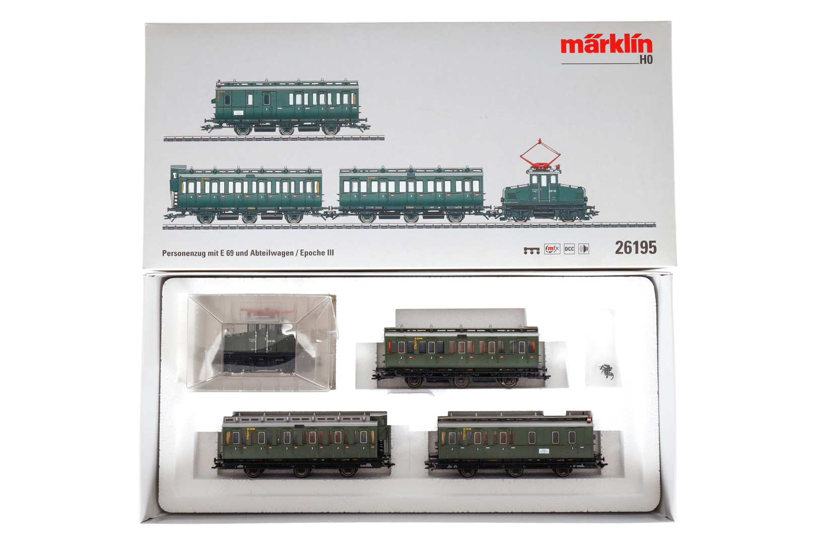 Märklin Personenzug 26195, Spur H0, 4-teilig, Alterungsspuren, OK, Z 2