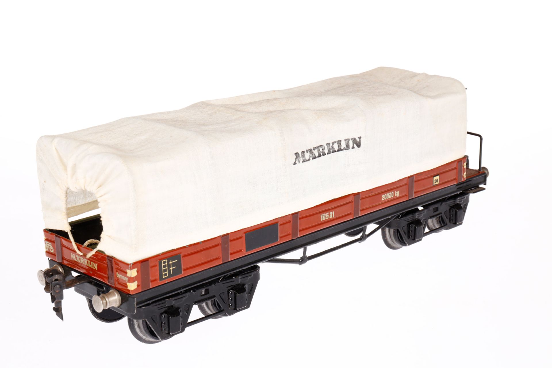 Märklin Planewagen 1853, Spur 1, HL, mit BRH, LS und gealterter Lack, L 33,5, sonst noch Z 2 - Image 3 of 4