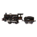 Märklin B-Dampflok R 3041, Spur 1, Starkstrom, schwarz, mit Tender und 2 el. bel. Stirnlampen, NV,