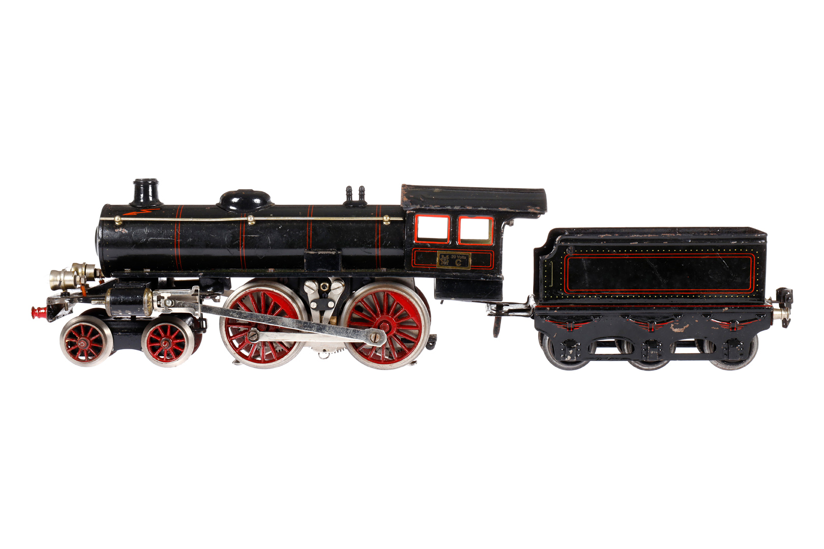 Märklin 2-B Dampflok E 65/13041, Spur 1, elektr., schwarz, mit Tender und 2 el. bel. Stirnlampen, tw