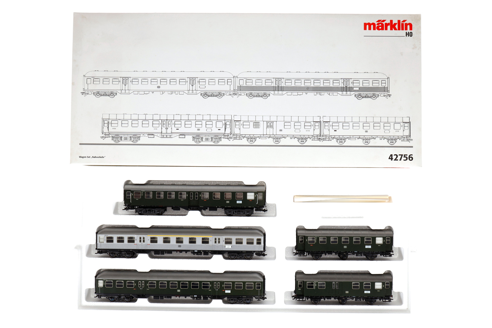 Märklin Wagen-Set ”Nahverkehr” 42756, Spur H0, 5-teilig, Alterungsspuren, OK, Z 2