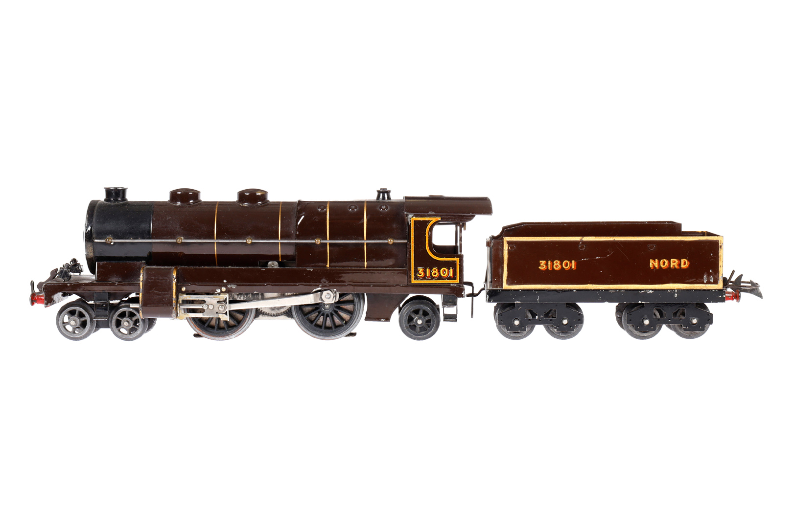 Hornby 2-B-1 Dampflok 31801 Nord, Spur 0, elektr., dunkelbraun/schwarz, mit Tender und 2 imit.