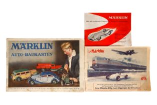 3 Märklin Kataloge C 95, KK 36 D und 1 über Miniaturautos, Alterungsspuren