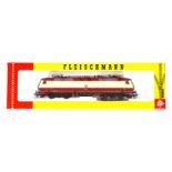 Fleischmann E-Lok ”120 002-1” 4350, Spur H0, creme/rot, Alterungsspuren, im leicht besch. OK, Z 2