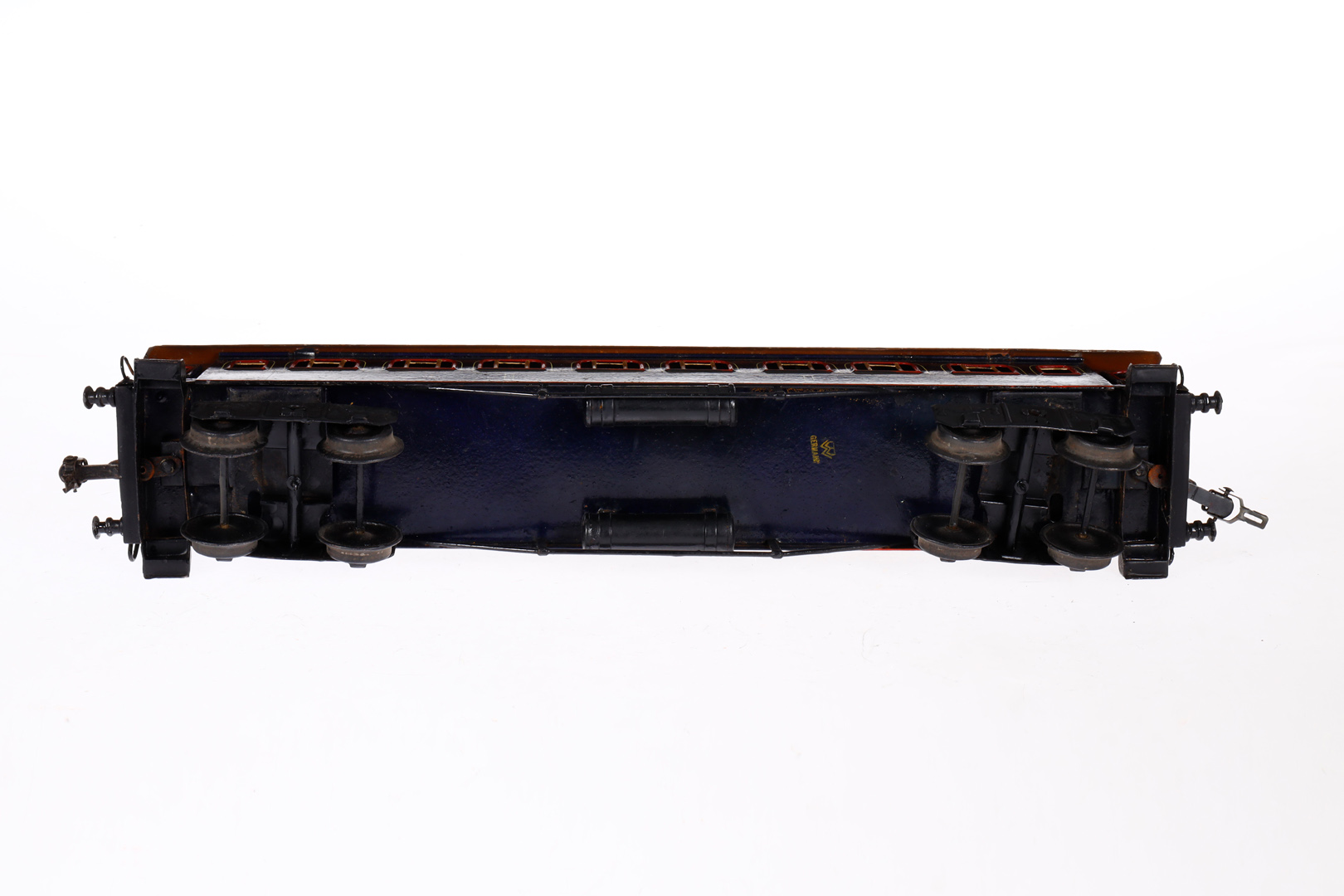 Bing Schlafwagen 10/539, Spur 1, blau, mit Inneneinrichtung (ohne Bettzeug) und 4 AT, Fixkupplungen, - Bild 4 aus 5