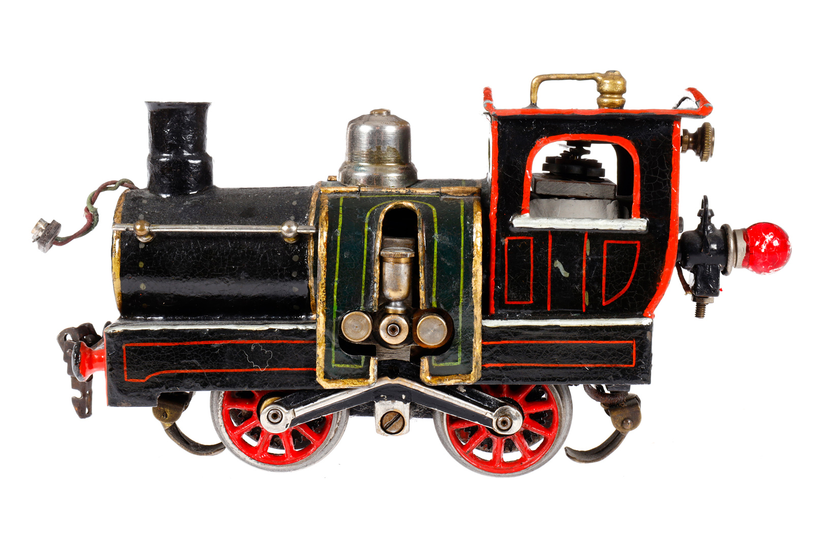 Märklin Zahnradlok L 3060, Spur 0, uralt, Starkstrom, grün/schwarz, mit 2 Motorklappen, Bügelmotor