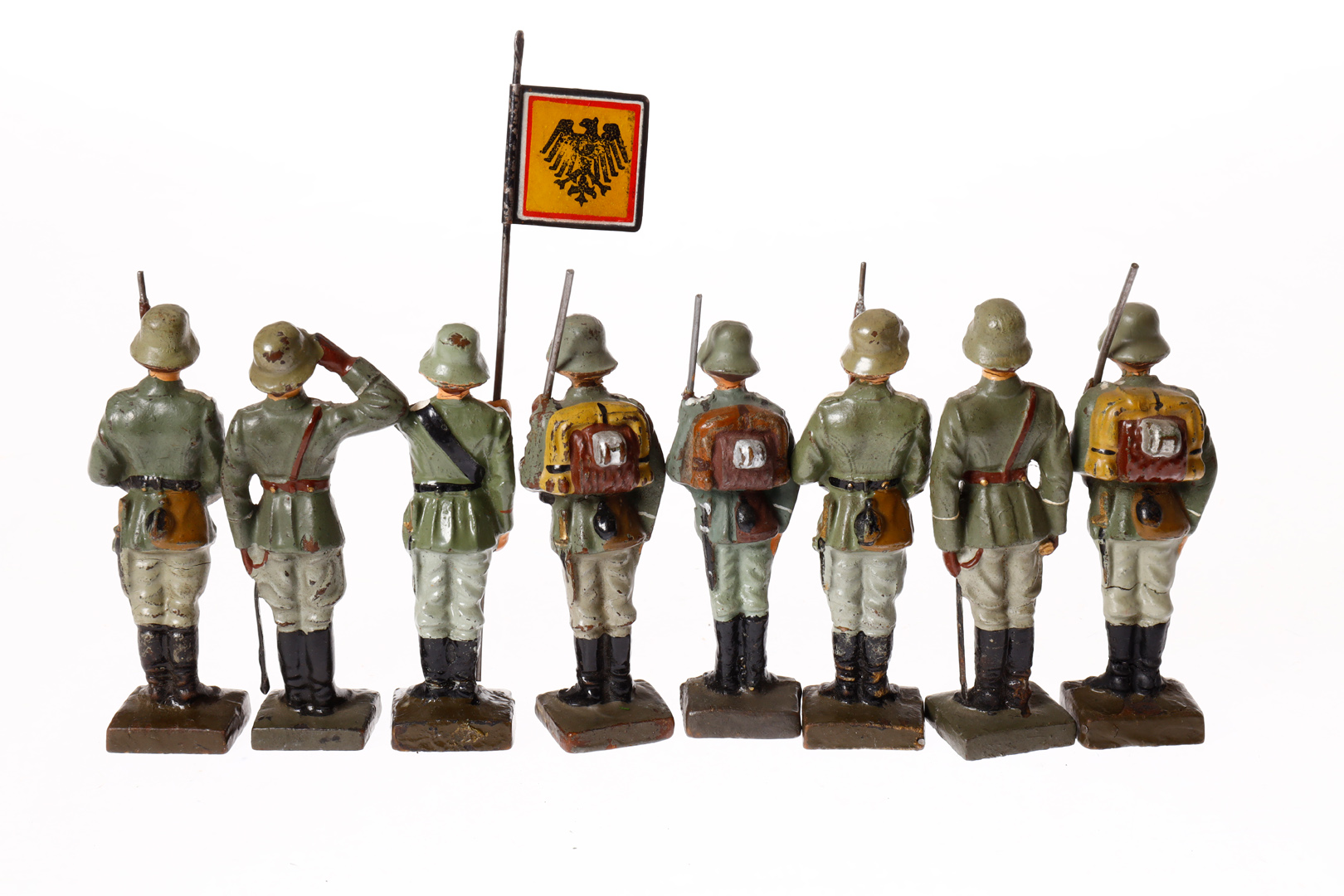 8 Lineol Soldaten, Masse, HL, stillgestanden, LS, Z 3 - Image 2 of 3