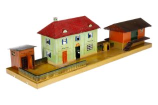 Märklin Bahnhofsanlage 2003, HL, mit Güterschuppen und Toilette (Sichtschutz fehlt), LS und