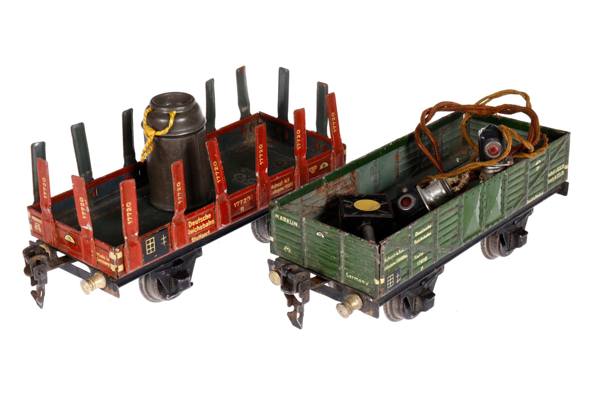 2 Märklin Güterwagen 1761 und 1769, Spur 0, CL, LS, L 16,5, Z 3