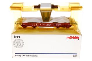 Märklin Flachwagen 5419, Spur 1, braun, Alterungsspuren, L 33,5, im tw besch. OK, Z 2