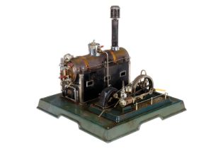 Märklin Dampfmaschine, liegender Messingkessel, KD 8, mit Brenner, Armaturen, feststehendem