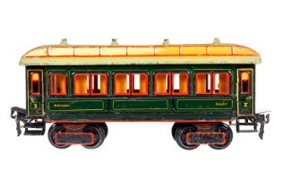 Märklin Personenwagen 1841, Spur 1, uralt, HL, mit Inneneinrichtung und 4 AT, LS tw ausgeb.,